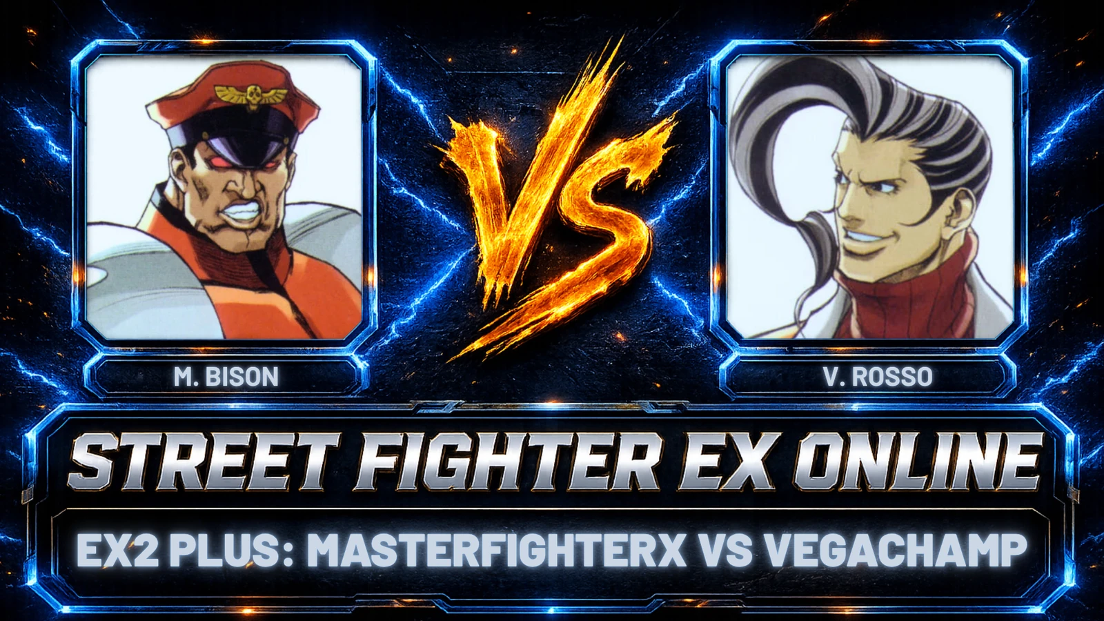 MasterFighterX vs VegaChamp in Street Fighter EX2 Plus