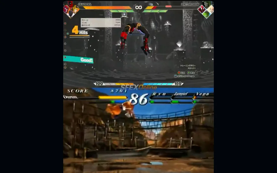 Deadpool in Marvel Tokon compared with Darun Mister in Street Fighter EX3
